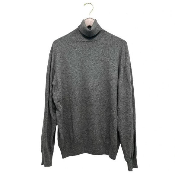 Pronto Uomo Firenze Italian Cotton Tuttle Neck Long Sleeve Men’s Sweater Grey L - Picture 4 of 7